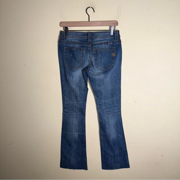 MISS ME Classic Mid Rise Blue Bootcut raw hem distressed  Jeans 26 - Picture 7 of 7